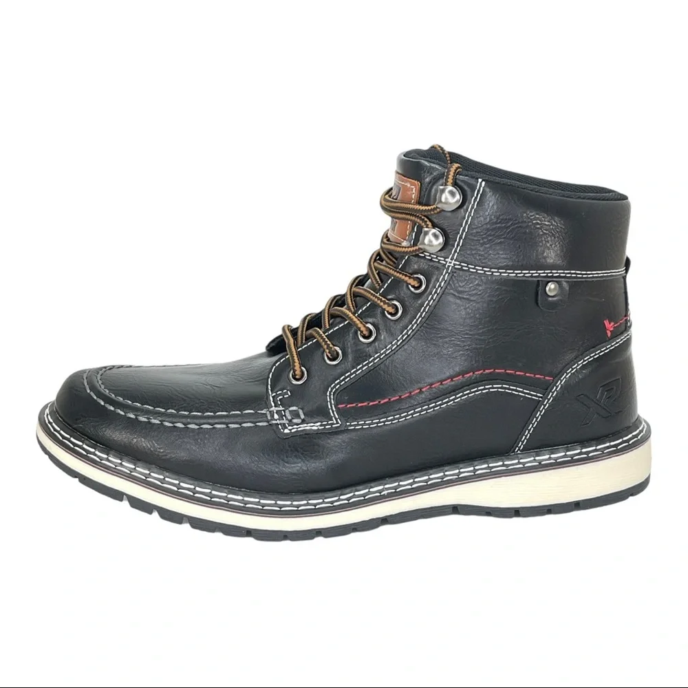 XRAY Black Faux Leather Cushioned Mens Ankle Boots - Picture 2 of 12